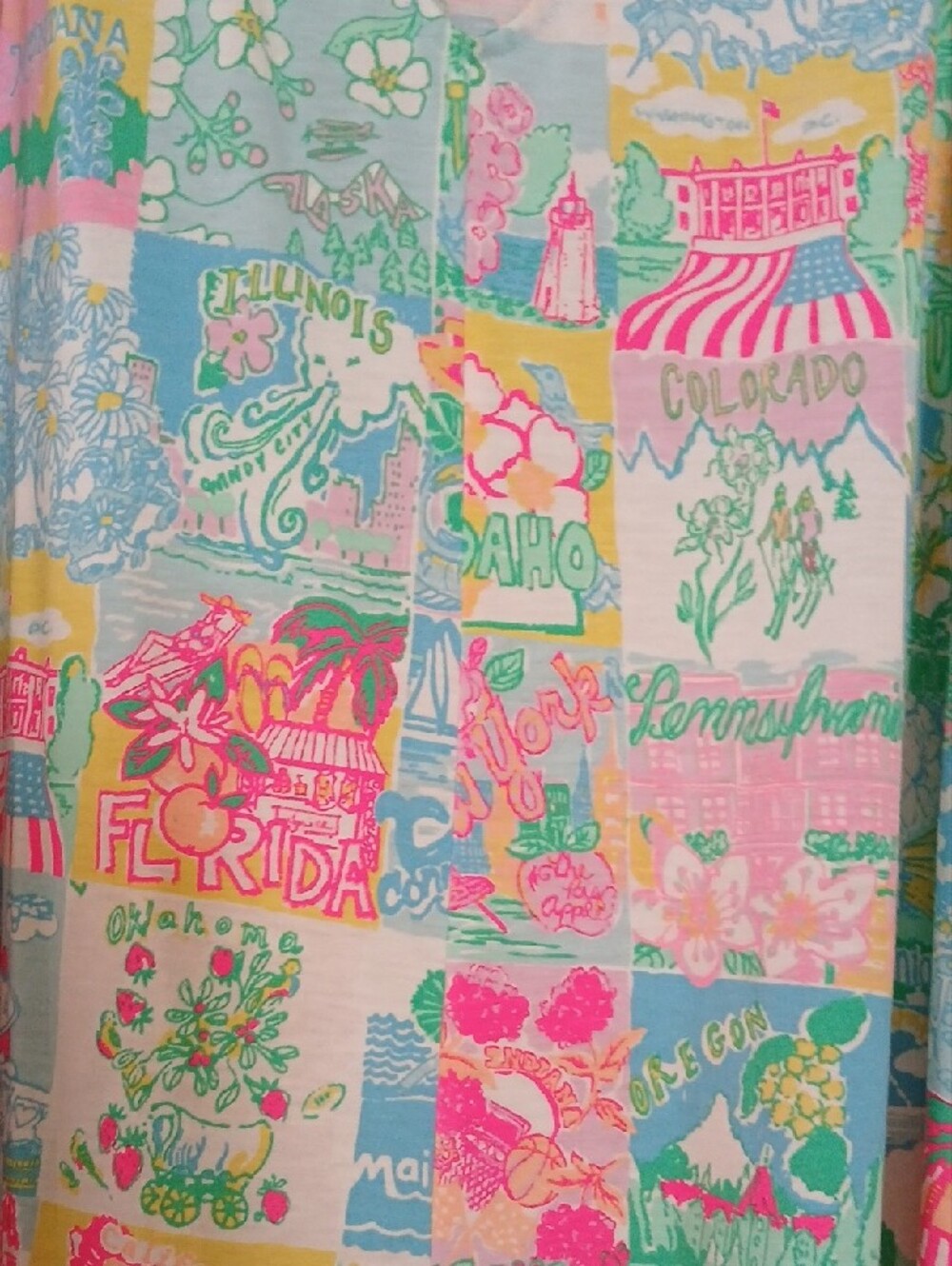 Lilly Pulitzer Pastel Patchwork Print Dress in Pink, Aqua, Yellow - Picture 5 of 5